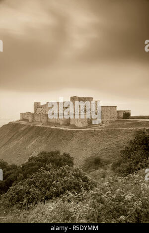 Syrien, Kreuzritters Schloss der Krak Des Chevaliers (Qala'at al Hosn) der UNESCO Stockfoto