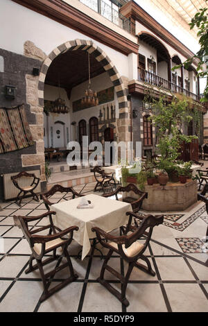 Syrien, Damaskus, altes, Stadt, traditionelles Damaszener Haus umgebaut in Luxushotel Stockfoto
