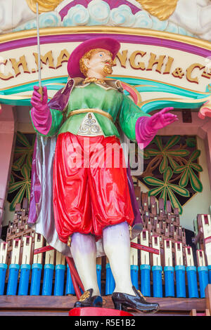 England, Dorset, stiegen, die Great Dorset Steam Fair, Drehorgel-Detail Stockfoto