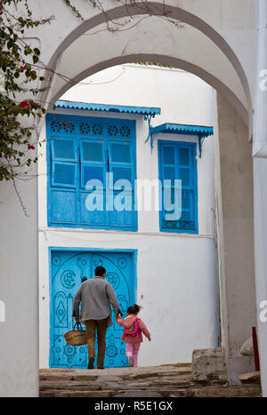 Tunesien, Sidi Bou Said, Gebäude, Detail Stockfoto
