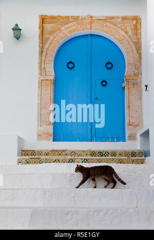 Tunesien, Sidi Bou Said, Gebäude, Detail Stockfoto