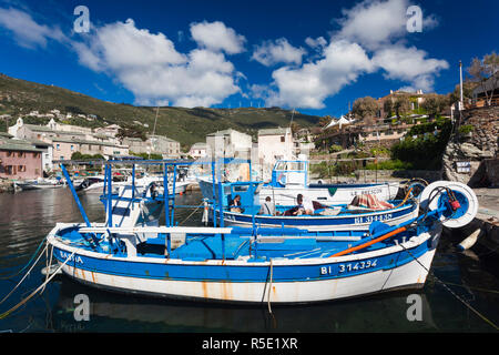 Frankreich, Korsika, Haute-Corse Abteilung, Le Cap Corse, Centuri, port anzeigen Stockfoto