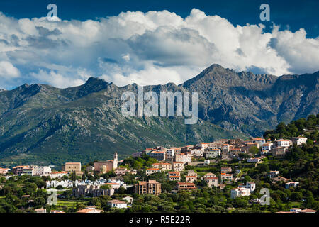 Frankreich, Korsika, Haute-Corse Abteilung, La Balagne Region, La Corniche Paoli, Berglandschaft von Santa Reparata di Balagna Stockfoto