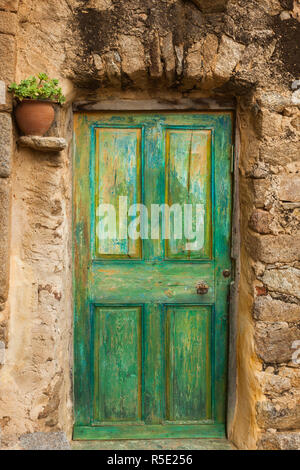 Frankreich, Korsika, Haute-Corse Abteilung, La Balagne Region, Pigna, handwerklichen Dorf, Tür-detail Stockfoto