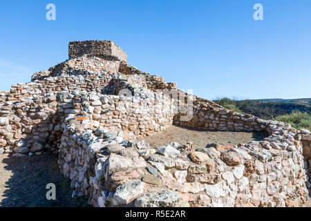 Arizona Tuzigoot National Monument ist der Standort eines der größten und am besten erhaltenen pueblo Wohnungen durch den Sinagua Menschen zwischen 1125 baute ein Stockfoto