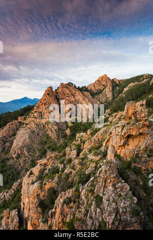 Frankreich, Korsika, Departement Corse-du-Sud, Calanche Region, Porto, roten Felslandschaft von der Calanche Stockfoto