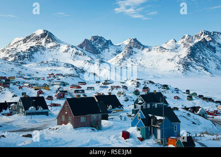 Tasiilaq, Grönland im winter Stockfoto