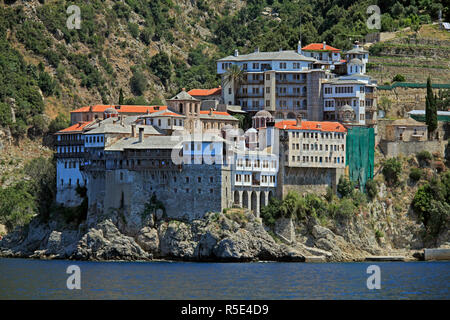 Grigoriou Kloster, Athos-Halbinsel, Berg Athos, Chalkidiki, Griechenland Stockfoto