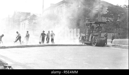 Hobart - Schnittpunkt von Argyle und Liverpool Street - Straße arbeitet in Fortschritt -- obligatorische Photo Credit: TAHO Stockfoto