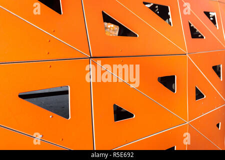 Orange wand Geometrie Dekoration Hintergrund. Die Textur Stockfoto