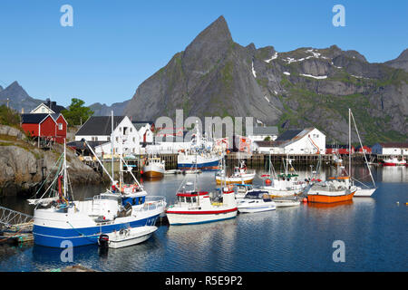 Hamnoy, Moskenesoy, Lofoten, Nordland, Norwegen Stockfoto