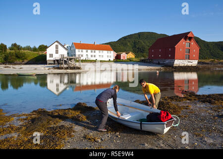 Der alte Handelsplatz der Kjerringoy, Nordland, Norwegen Stockfoto