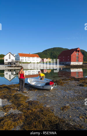 Der alte Handelsplatz der Kjerringoy, Nordland, Norwegen Stockfoto