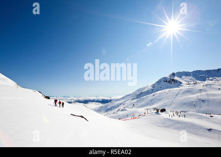 Die Remarkables Ski Gebiet, Queenstown, Central Otago, Südinsel, Neuseeland Stockfoto