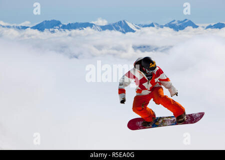 Die Remarkables Ski Gebiet, Queenstown, Central Otago, Südinsel, Neuseeland Stockfoto