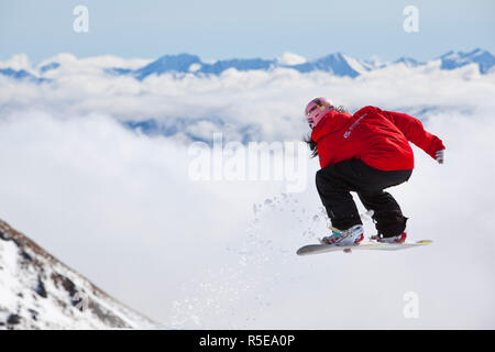 Die Remarkables Ski Gebiet, Queenstown, Central Otago, Südinsel, Neuseeland Stockfoto