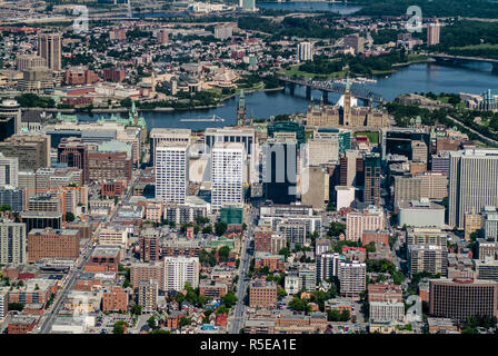 Luftbild der Innenstadt von Ottawa, Ontario, ca. 2003 Stockfoto