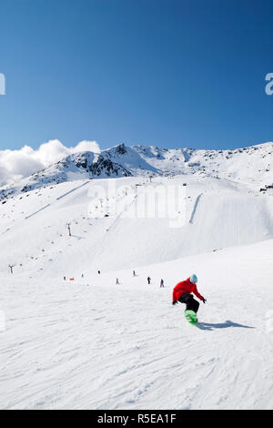 Die Remarkables Ski Gebiet, Queenstown, Central Otago, Südinsel, Neuseeland Stockfoto