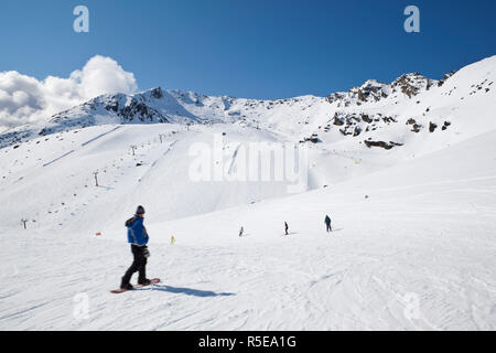 Die Remarkables Ski Gebiet, Queenstown, Central Otago, Südinsel, Neuseeland Stockfoto