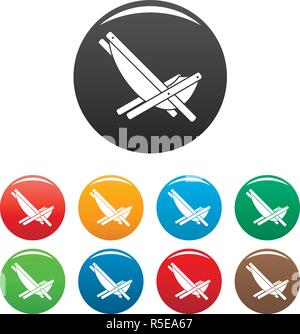 Hängesessel Icons Set 9 Farbe Vektor isoliert auf Weiss für jedes Design Stock Vektor