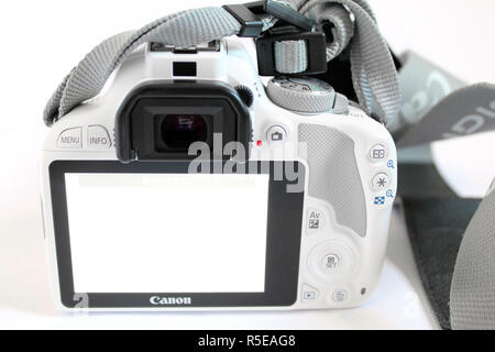 Kamera Canon 100d Eos, Objektiv EFS 18-55mm, Editorial, illustrative Stockfoto