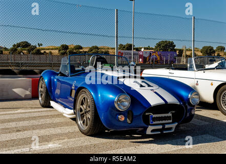Madrid, Spanien - 30. Oktober 2011. Shelby Cobra 427 in Jarama Vintage Festival, Stromkreis der Jarama, Madrid, Spanien Stockfoto