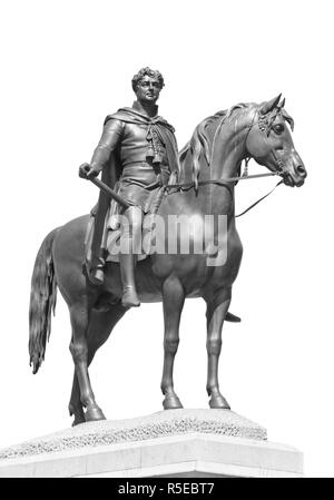 Statue auf dem Trafalgar Square, London, Großbritannien, von George 4 König von England von 1820-1830. Stockfoto