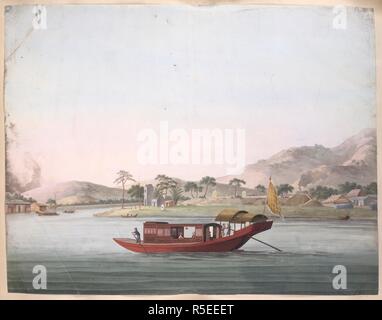 Einem roten Boot. 1800 - 1805. 40 Zeichnungen von Booten in einer Landschaft. Gouache; 14,75 von 18,75 ins. Keine Inschriften oder Beschreibungen diese Zeichnungen begleiten. Ursprünglich veröffentlicht in 1800 - 1805. . Quelle: Hinzufügen. Oder. 2009. Sprache: Chinesisch. Stockfoto