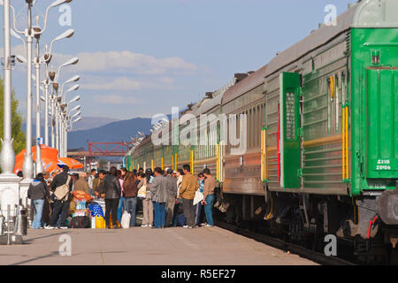 Die Mongolei, Ulaanbaatar, Ulan Bator Bahnhof Stockfoto