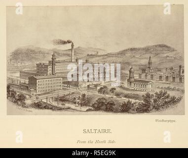 Saltaire. Sir Titus Salt, Baronet: sein Leben und seine Lehren. Hodder & Stoughton: London, 1877. Das Modell Dorf Saltaire und den Fabriken von Sir Titus Salt, Hersteller und Philanthrop. Bild von Sir Titus Salt, baronet berücksichtigt: sein Leben und seine Lehren mit Portrait, etc. Ursprünglich veröffentlicht in Hodder & Stoughton: London, 1877 produziert. . Quelle: 10826.aaa.10, gegenüber 123. Sprache: Englisch. Stockfoto