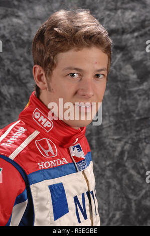 Marco Andretti beteiligt sich an der Indy Racing League Media Day bei Homestead-Miami Speedway in Homestead, Florida am 20. Februar 2007. Stockfoto