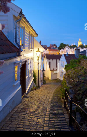 Alte hölzerne Gebäude, Gamle Stan (Altstadt), Stavanger, Rogaland County, Norwegen Stockfoto