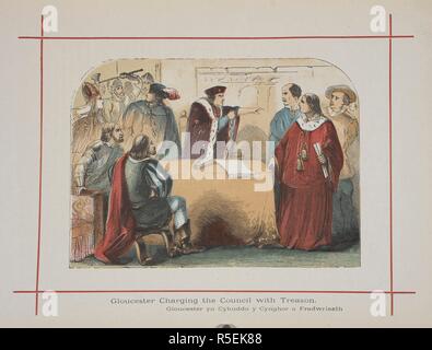 Gloucester Aufladen der Rat mit Verrat. Richard, Herzog von Gloucester. . Eine Geschichte von England für die Jungen. London; New York: London Druck & Publishing Co., [1872, 73]. Quelle: 9504. ff.7 Vol.1 Platte opp.258. Autor: Tyrrell, Henry. Stockfoto