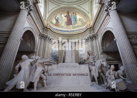 Frankreich, Paris, das Pantheon, La Convention Nationale Statue Stockfoto