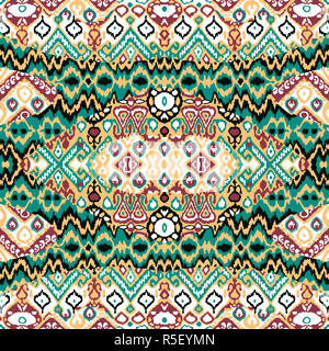 Ethnische böhmischen Arabeske Muster. Zick-Zack geometrisch Retro-abstrakten print. Stammes-Boho-Hintergrund-Vektor-illustration Stockfoto