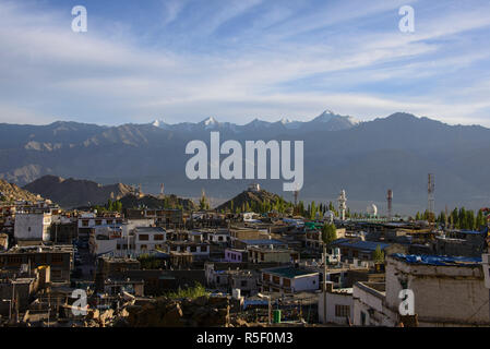 Blick auf die stadt Leh, Ladakh, Indien Stockfoto