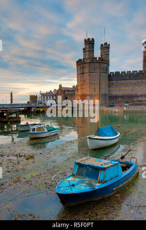 Großbritannien, Wales, Gwynedd, Caernarfon, Caernarfon Castle Stockfoto