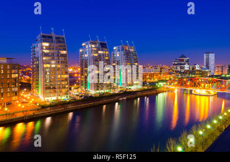 Großbritannien, England, Greater Manchester, Salford, Salford Quays, Huron Becken, NV Gebäude Stockfoto