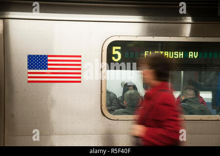 USA, New York, Manhattan, Downtown, Wall Street U-Bahn Station Stockfoto
