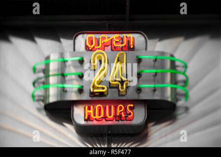 Tick Tock Diner Schild, Manhattan, New York City, USA Stockfoto