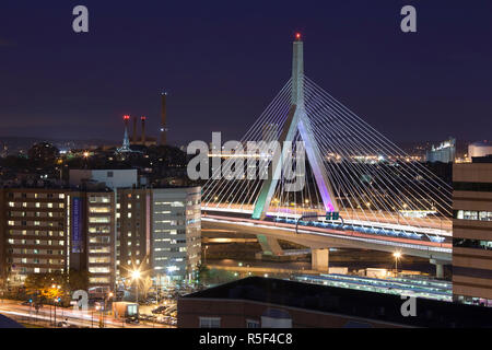 USA, Massachusetts, Boston, Leonard Zakim Brücke, Rt. 93 Stockfoto