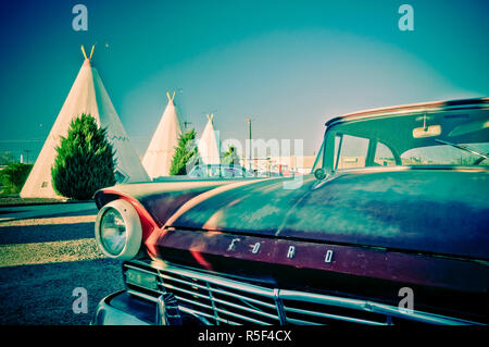 USA, Arizona, Holbrook, Route 66, Wigwam Motel Stockfoto