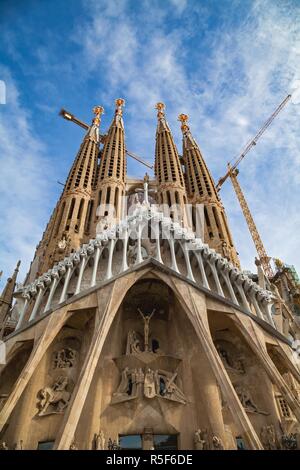 Wunderbare Bild der katholischen Kirche La Sagrada Familia in Barcelona, Spanien Stockfoto