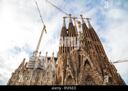 Wunderbare Bild der katholischen Kirche La Sagrada Familia in Barcelona, Spanien Stockfoto