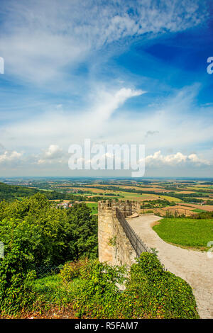 Panoramablick von Waldenburg, Hohenlohe, nach Norden Stockfoto