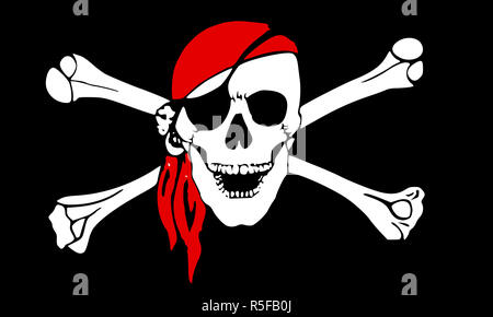 Piraten Flagge Totenkopf Piraterie Stockfoto