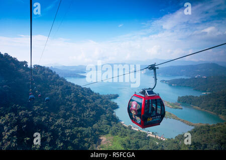 Taiwan, Nantou, Sun Moon Lake, Seilbahn, läuft von Ita Thao, um die Kultur der Aborigines Dorf Stockfoto