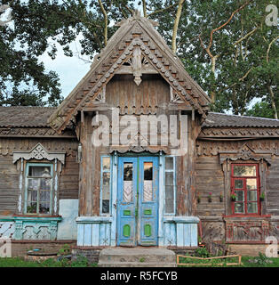 Holzhaus, 1900, Moshny, Cherkasy Oblast, Ukraine Stockfoto