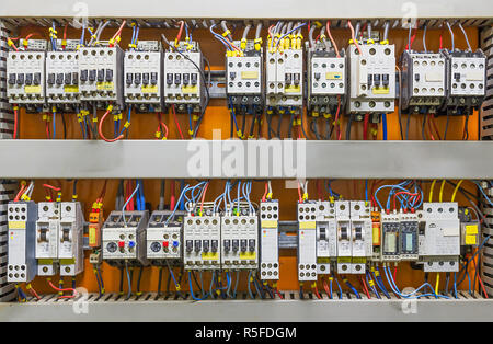 Control Panel mit Leistungsschalter Stockfoto