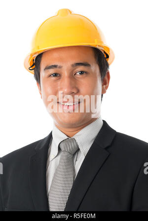 Asiatischer Mann mit Helm Stockfoto